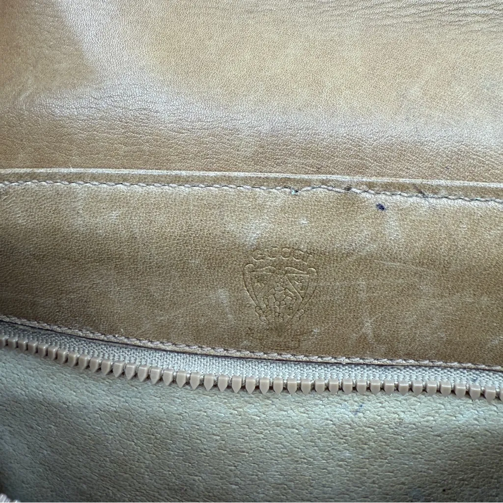 Vintage Gucci Tan Pony Hair Snap‎ Front Iconic Stripe Crossbody Bag 990014416 - Image 8