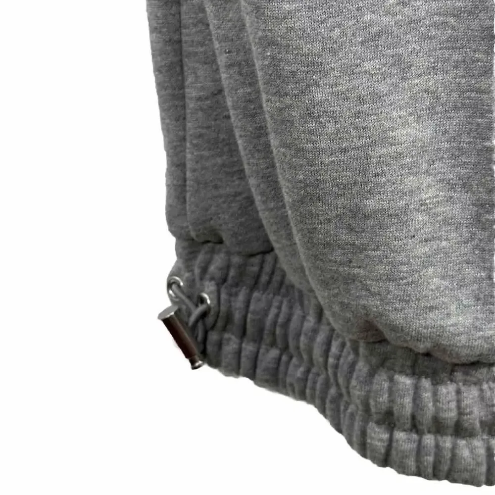 For Love & Lemons Gray Cropped Hoodie Sweatshirt & Joggers XL Set New VS FLL NWT - Image 12