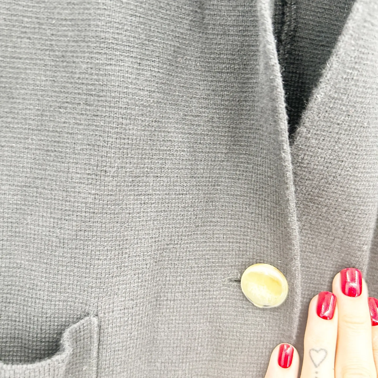 SUMMERSALT Womens Ribbed Knit Sweater Blazer Shawl Collar Jacket Size L Black - Image 5