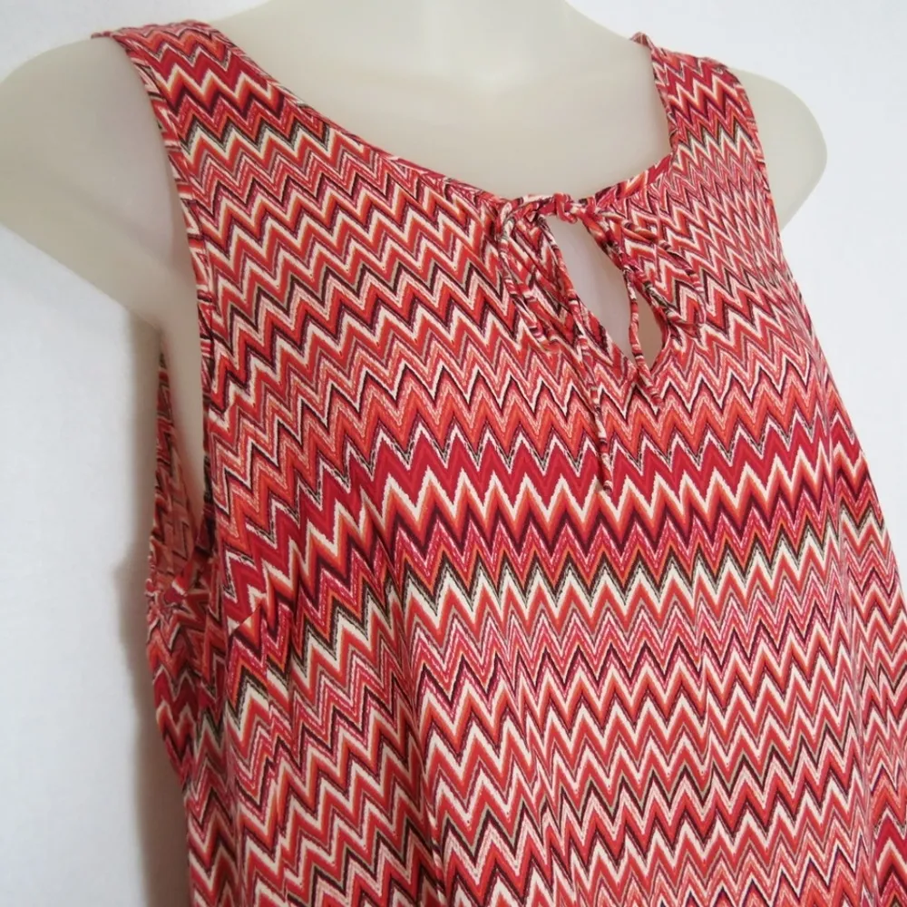 Lucky Brand Margarita Meadow Tank Top M Chevron Zig Zag Print - Image 2