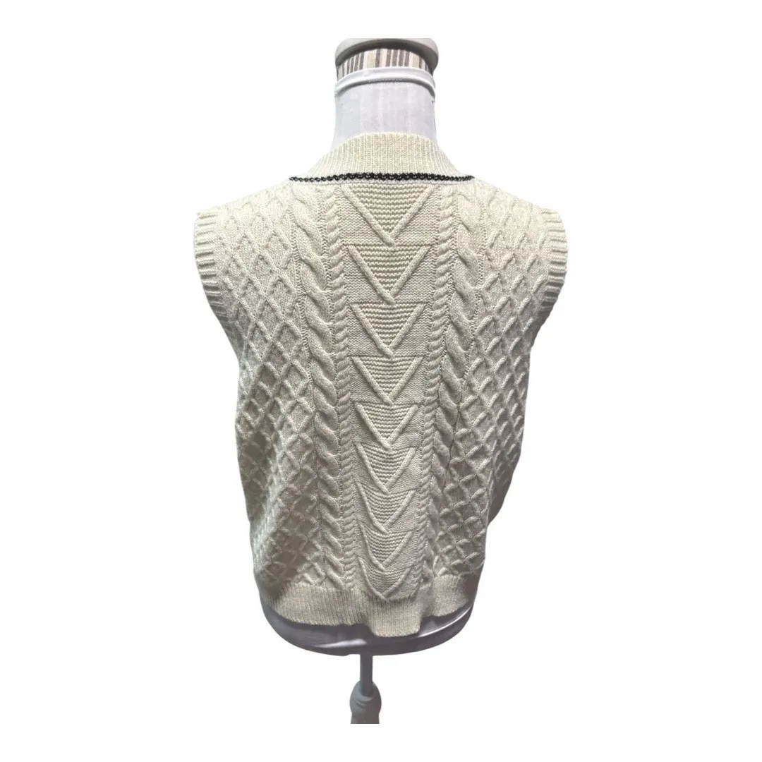 SHEIN Cream Sweater Vest Size 4 - Image 2
