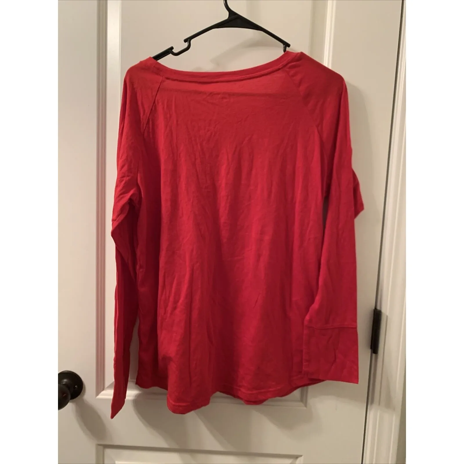 Gilligan & O'Malley Women's Long Sleeve Pajama Shirt Top Sleep 1pc Size L Red Size L - Image 8