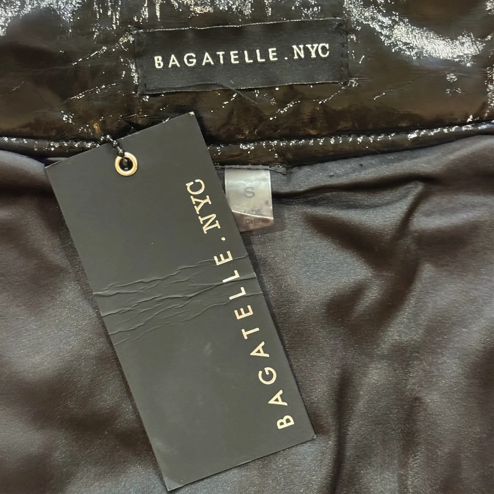 NEW Bagatelle S Asymmetrical Zipper Moto Mini Skirt Black Vinyl Biker Rock Alt - Image 6