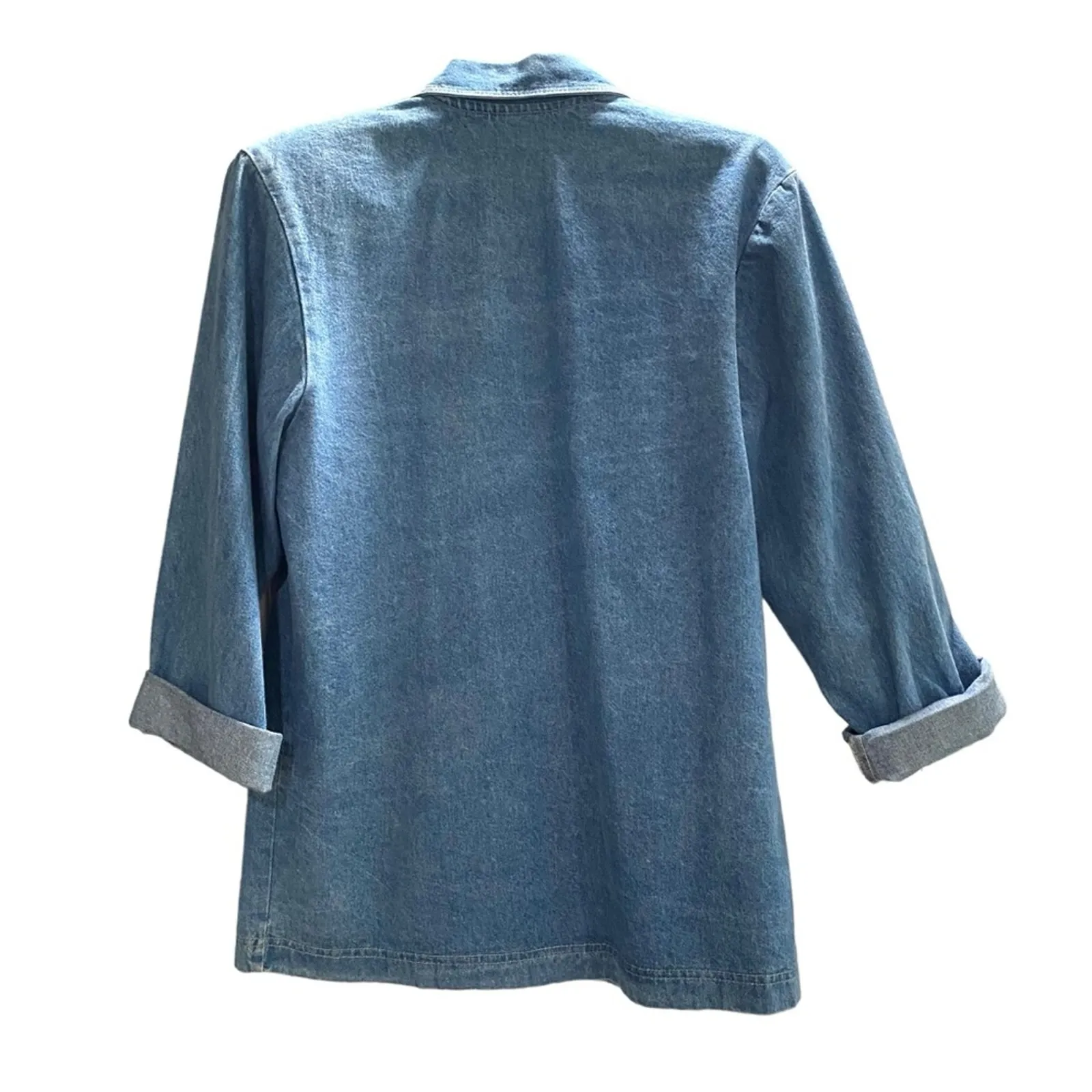 Vivaldi Jeanswear Vintage Double Breasted Denim Jean Blazer Jacket size small Blue - Image 2