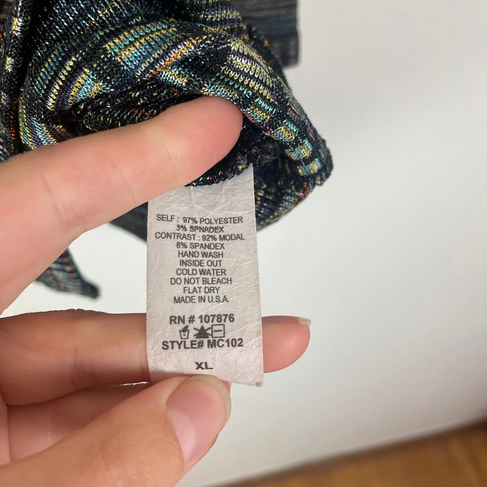 Comfy USA XL Button Front Cardigan Sweater Top Plaid Multicolor Long Sleeve Black - Image 4