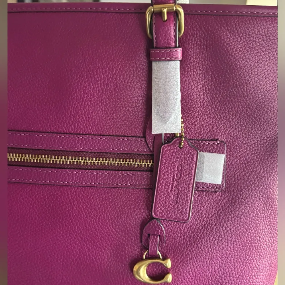 Authentic COACH 1941 pebbled leather zip top Tote - Image 5