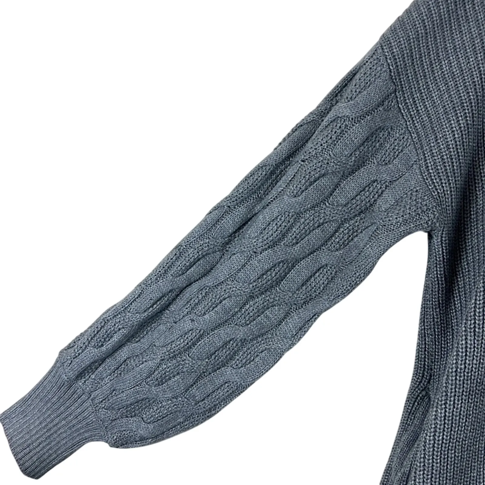 NWT New York & Company Zip Cardigan Womens XXL Gray Cable Knit Cozy Slouchy - Image 2