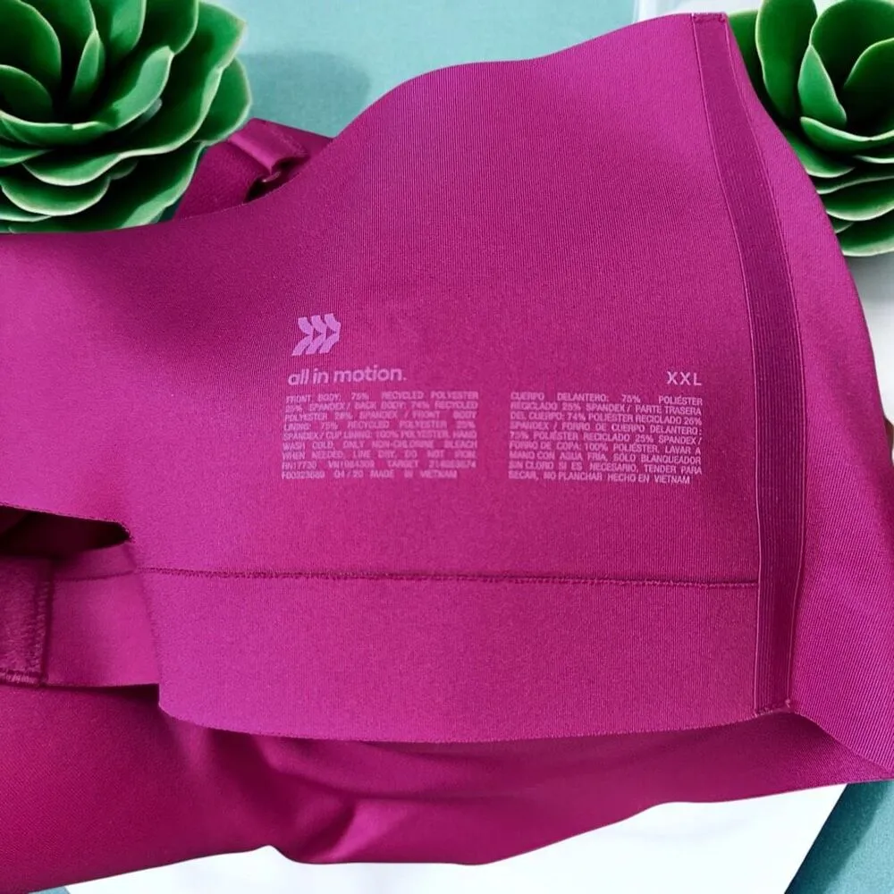 All In Motion Women's High Support Embossed Racerback Run Sports Bra (Pink Color - Image 5