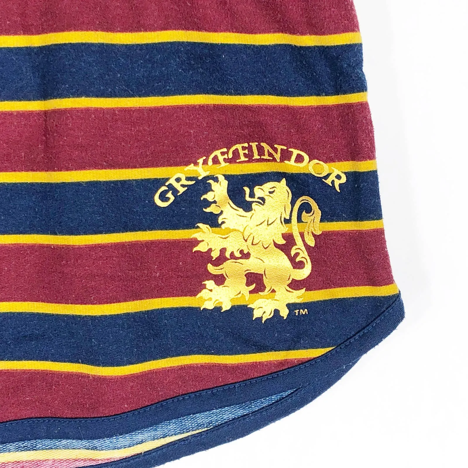 Harry Potter XL Sleep Shorts Striped Pajamas Gryffindor Lion Gold Blue Red‎ 748 - Image 3
