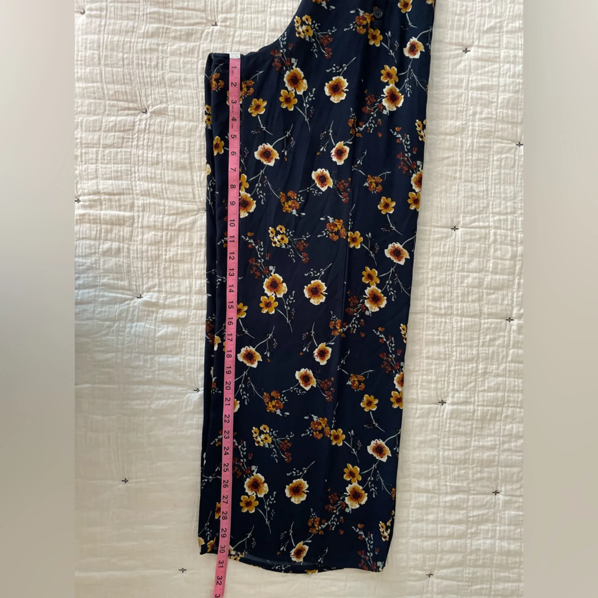 XHILARATION Boho Floral High-Rise Wide Leg Pull-On Pant Cottagecore Size S - Image 11