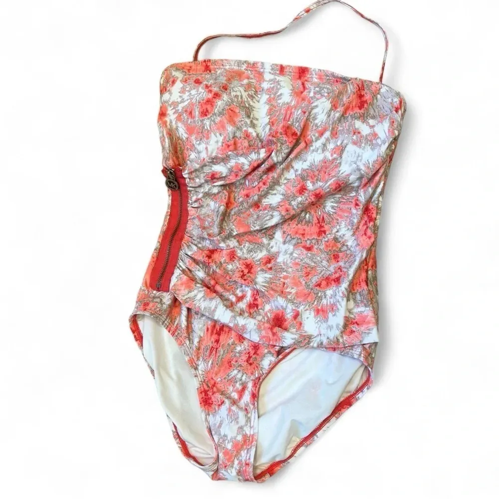 bandeau tie dye one piece swimsuit with removable strap size 6 - Image 2