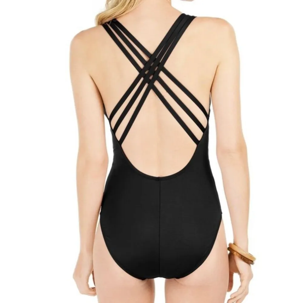 La Blanca Island Goddess Multistrap
Cross Back One Piece Swimsuit Size 6 New - Image 3