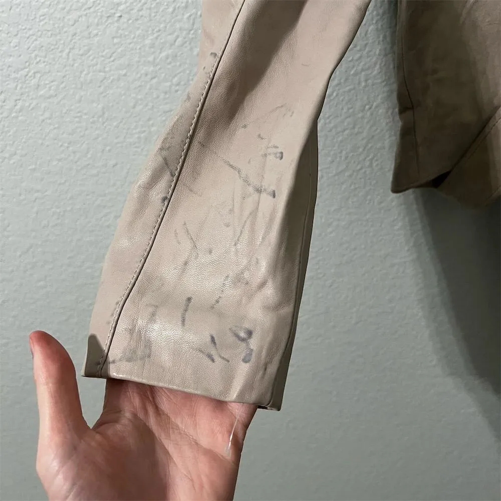 AllSaints Women's Balfern Biker Sandstone Biker Jacket Size 6 Asymmetric Zip - Image 14