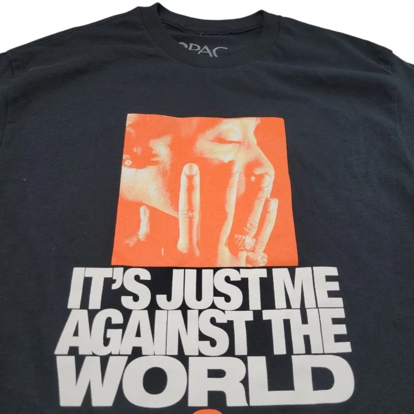 New 2Pac Shirt Size Small Tupac "It's Just Me Against The World" Graphic T-Shirt By  Unisex - Image 3