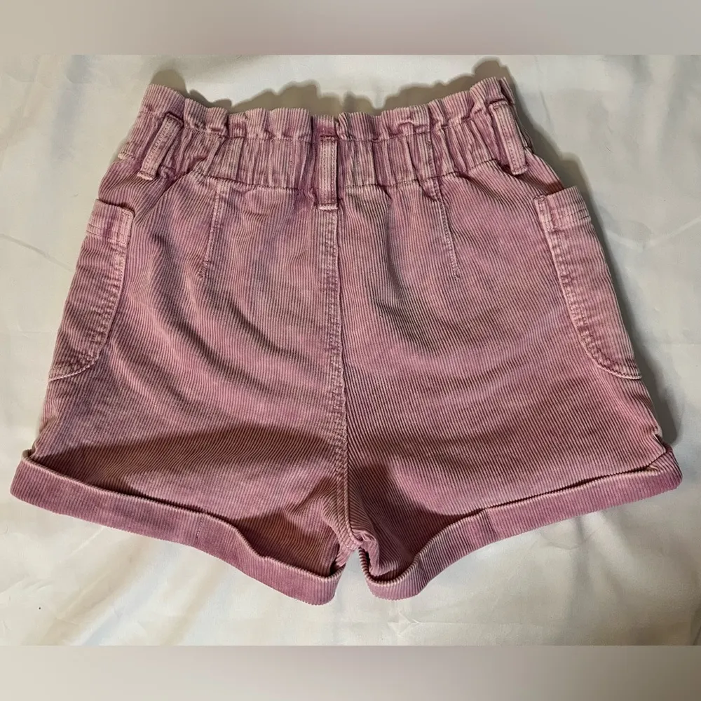 SO Goods For Life Pink Corduroy High Waisted Shorts - Image 2