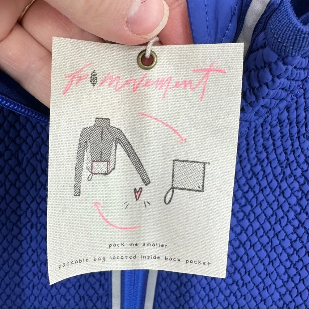 FP Movement Free People Smock Show Packable Run Jacket Dark‎ Blue Indigo L NWT Size L - Image 3