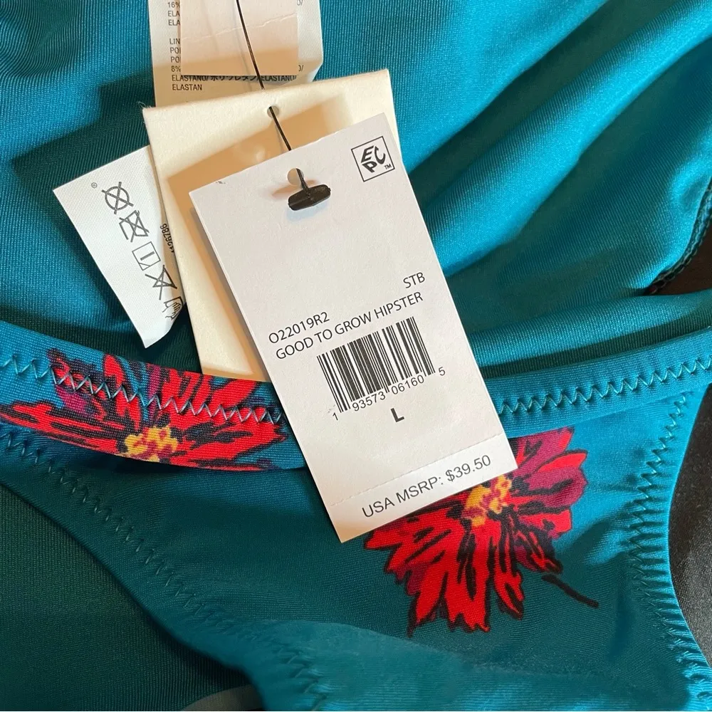 Volcom Good To Grow V-Neck Top & Hipster Bottom - Stormy Blue Women’s Sz L NWT - Image 6