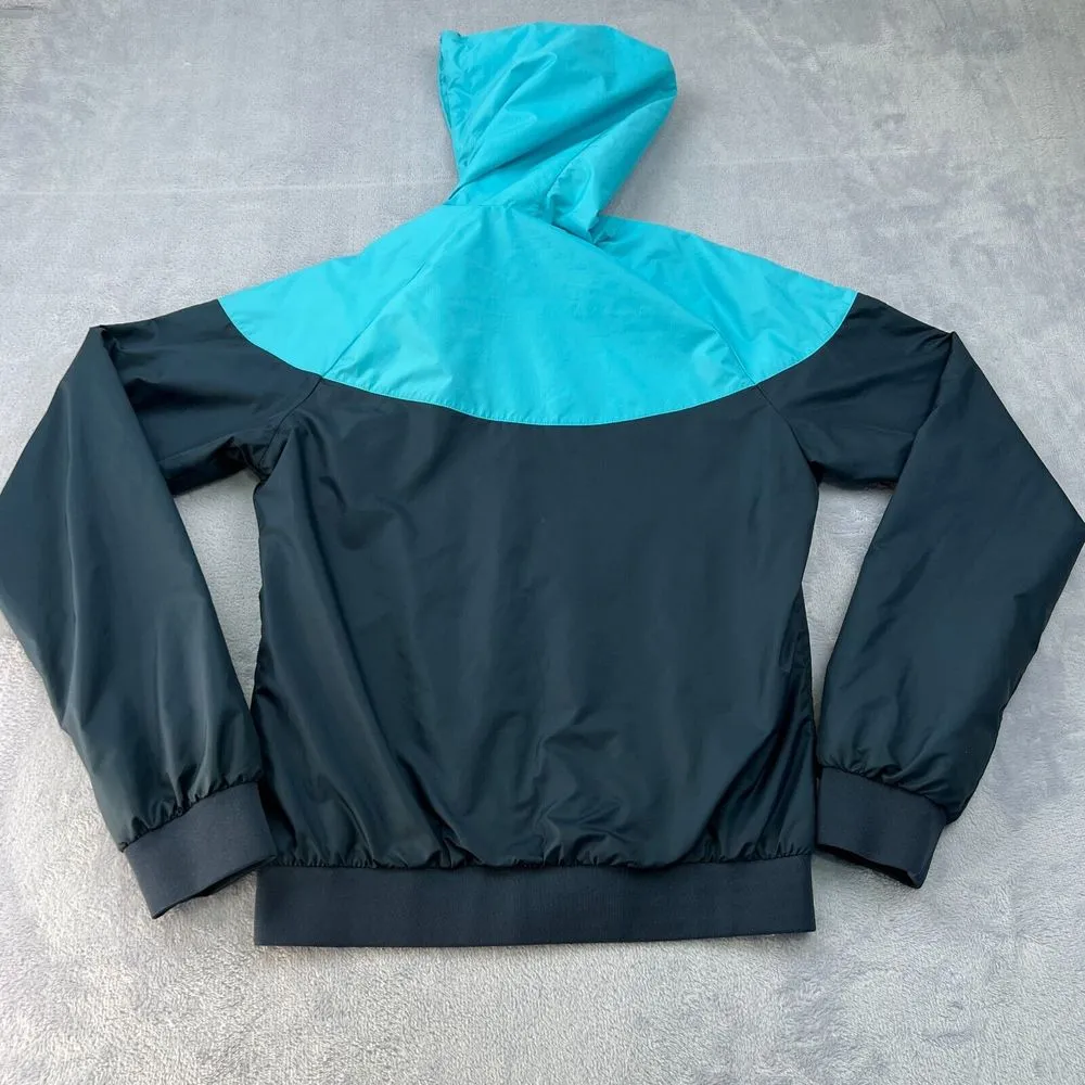 Nike Sportswear Women Windrunner Hooded Jacket Turquoise/Black Small 545908-412‎ - Image 3
