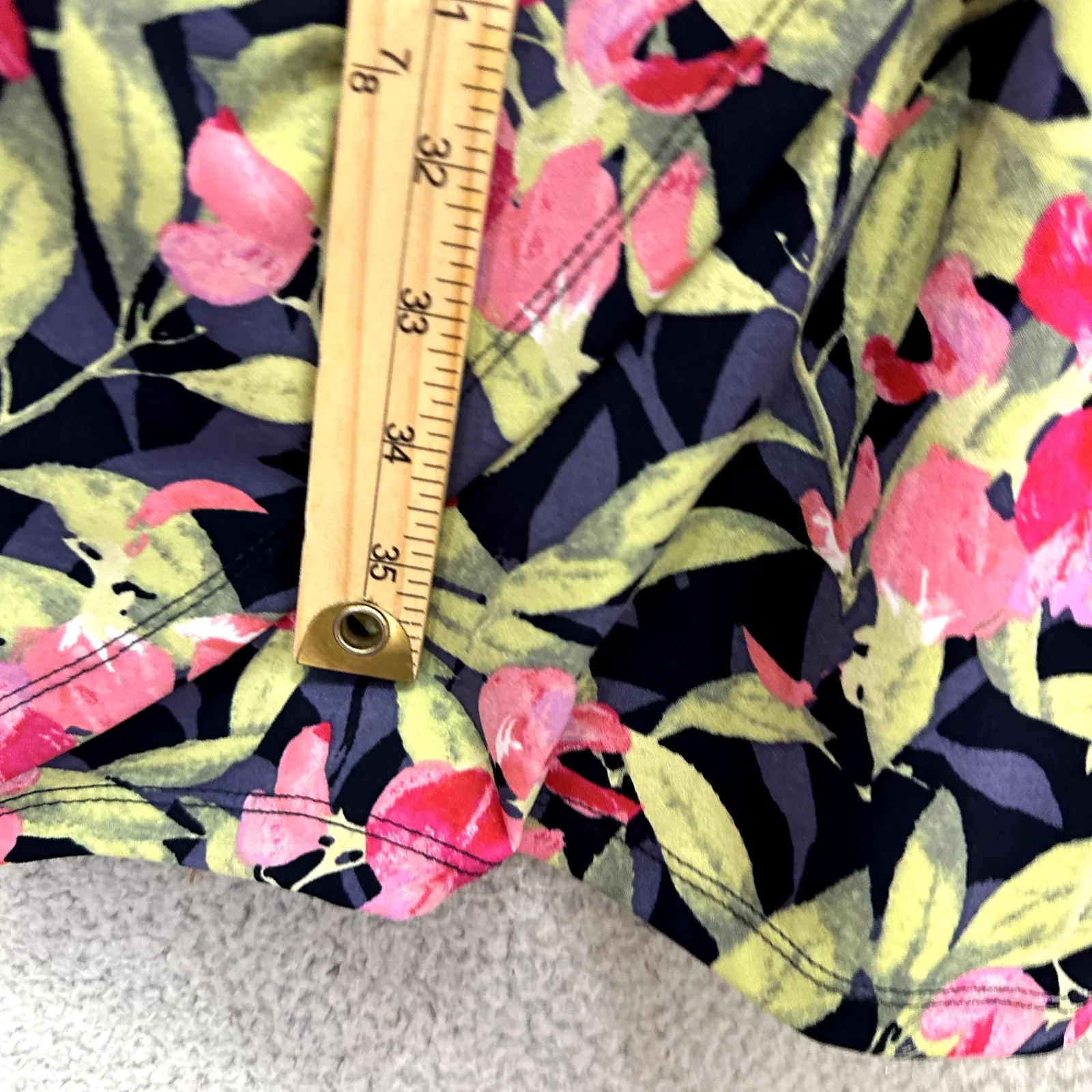 Connected Apparel Floral Dress Women 10‎ Ruched Sheath Pink Navy Tropical Resort - Image 4