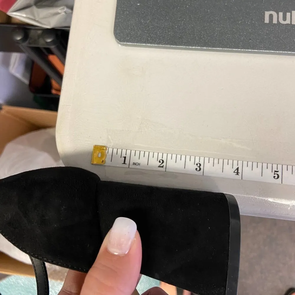 ASOS | Black Toe Strap Suede Heels‎ 5 Womans - Image 8