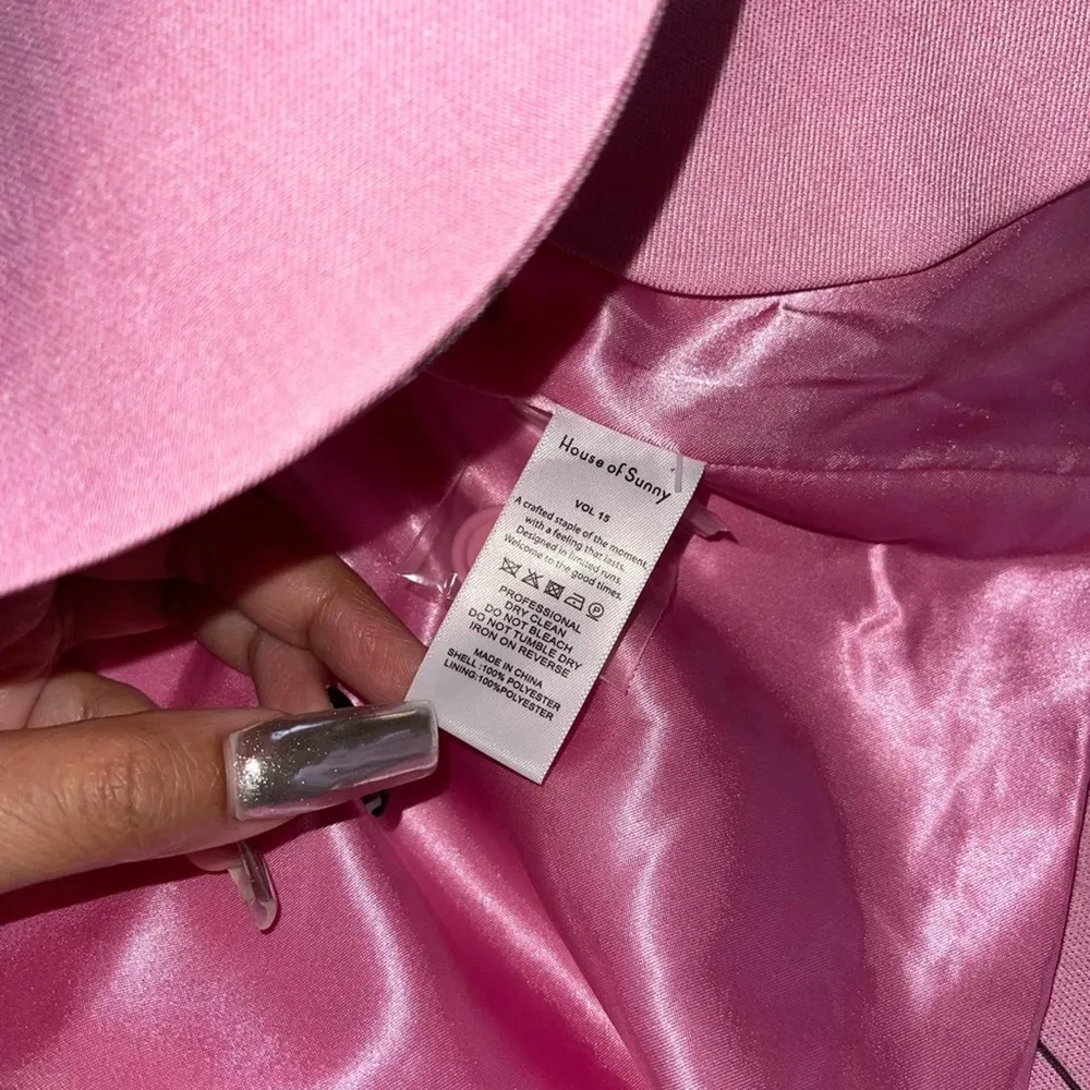 House of Sunny Pink Boxy Island Logo Blazer Size 2 - Image 12
