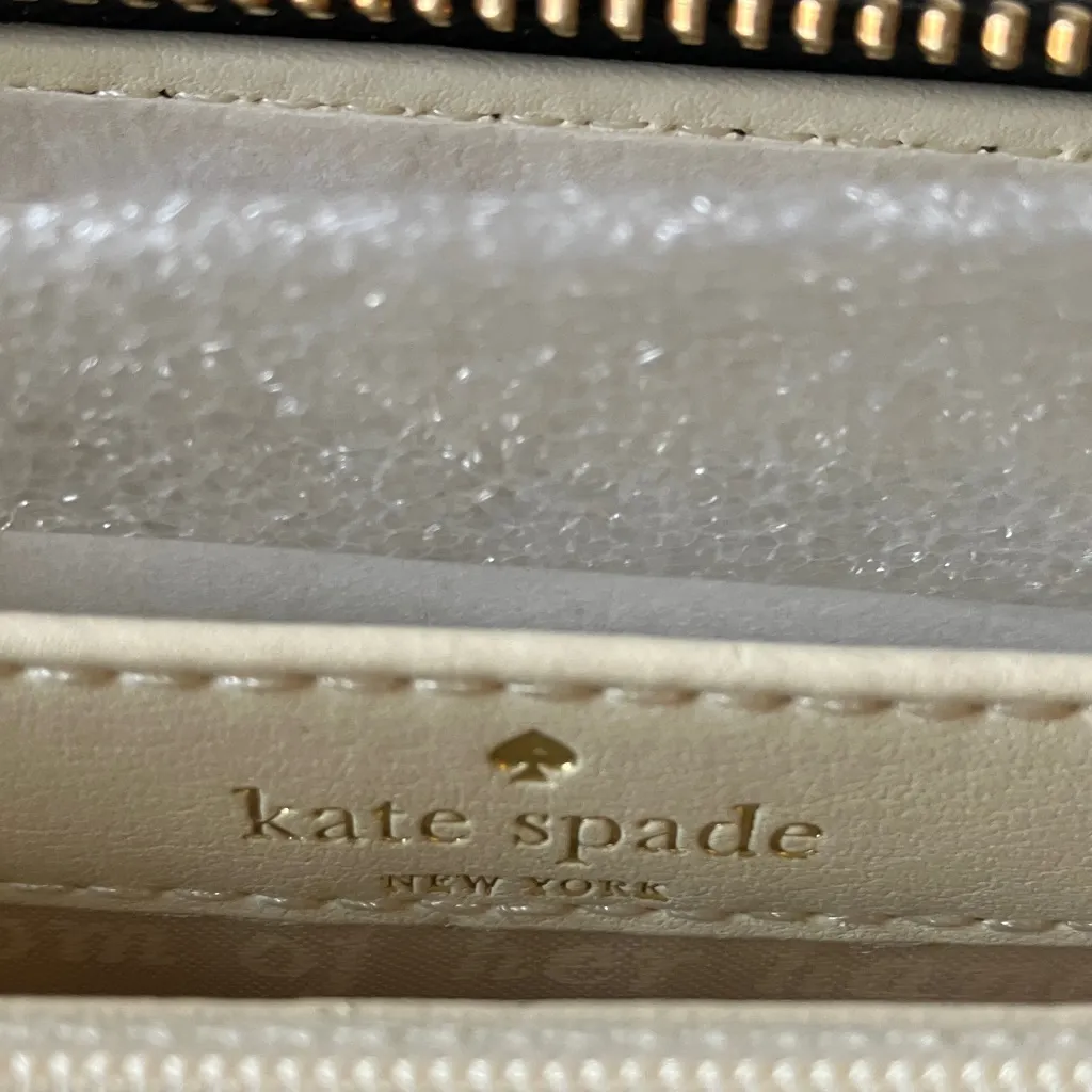 Kate Spade: Black Nylon Accordian Wallet- Gold Tone Zip- Cream Storybook Lining - Image 14