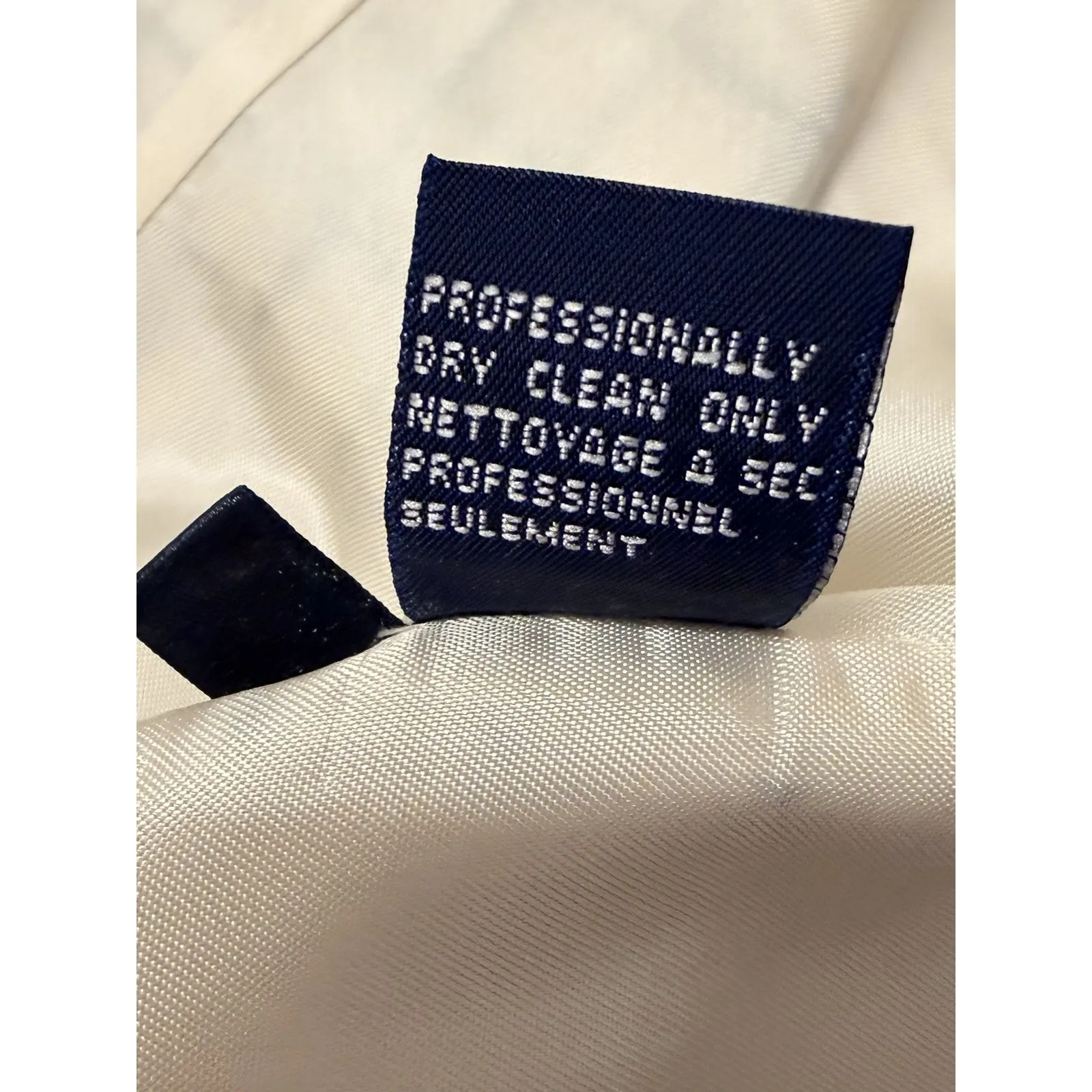 Burberrys Vintage Check Wool Vest Coat Liner Cream Navy Womens 8 USA - Image 8