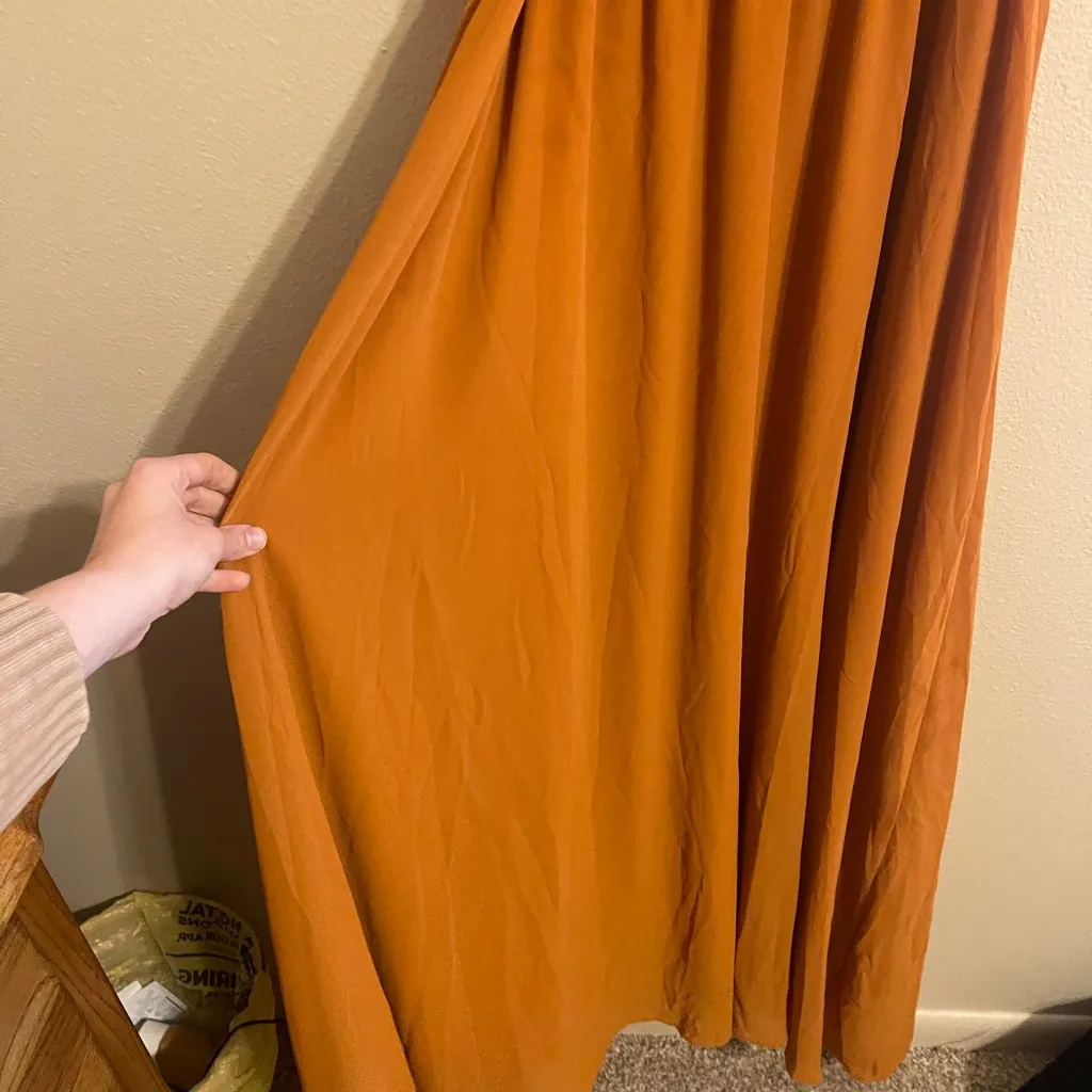 BalticBorn Rust Ruffle Wrap v-neck Maxi Dress terracotta orange flowy - Image 13