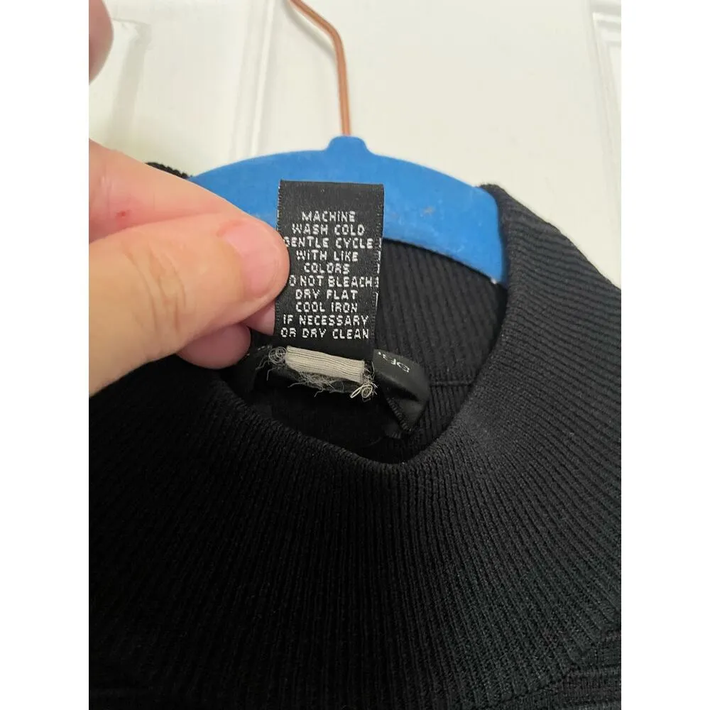 Cable & Gauge Sweater Womens Petite Small Black Ribbed Mock Neck Sleeveless. - Image 7