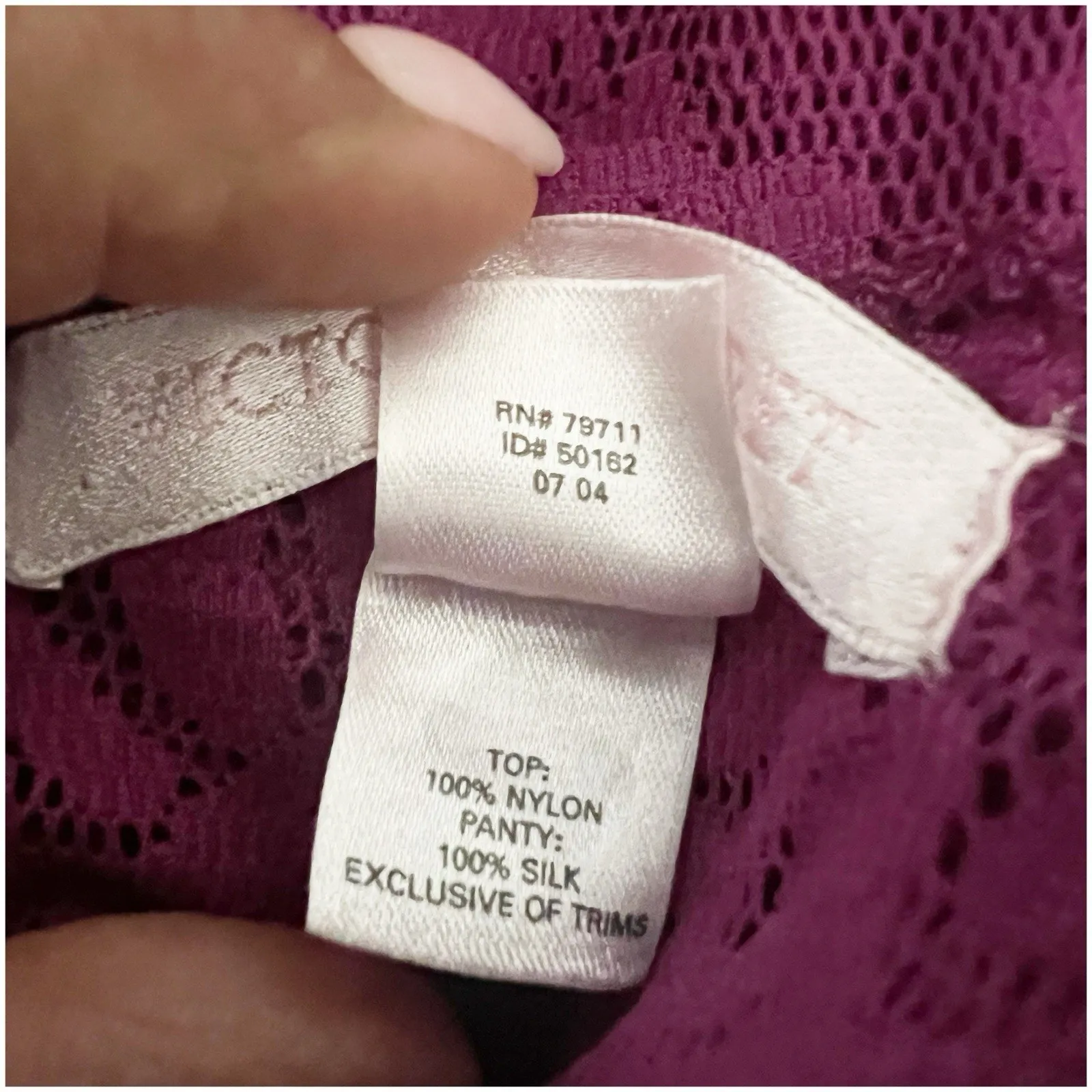 Vintage Victoria Secret Lace Babydoll Chemise Lingerie Medium Coquette Fairycore Purple - Image 9