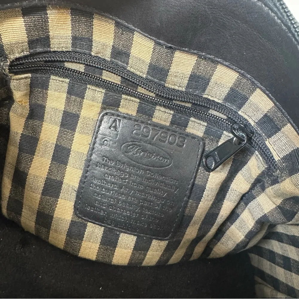 VINTAGE Brighton Satchel Croc Leather Handbag Purse 133757 Black & Brown - Image 8