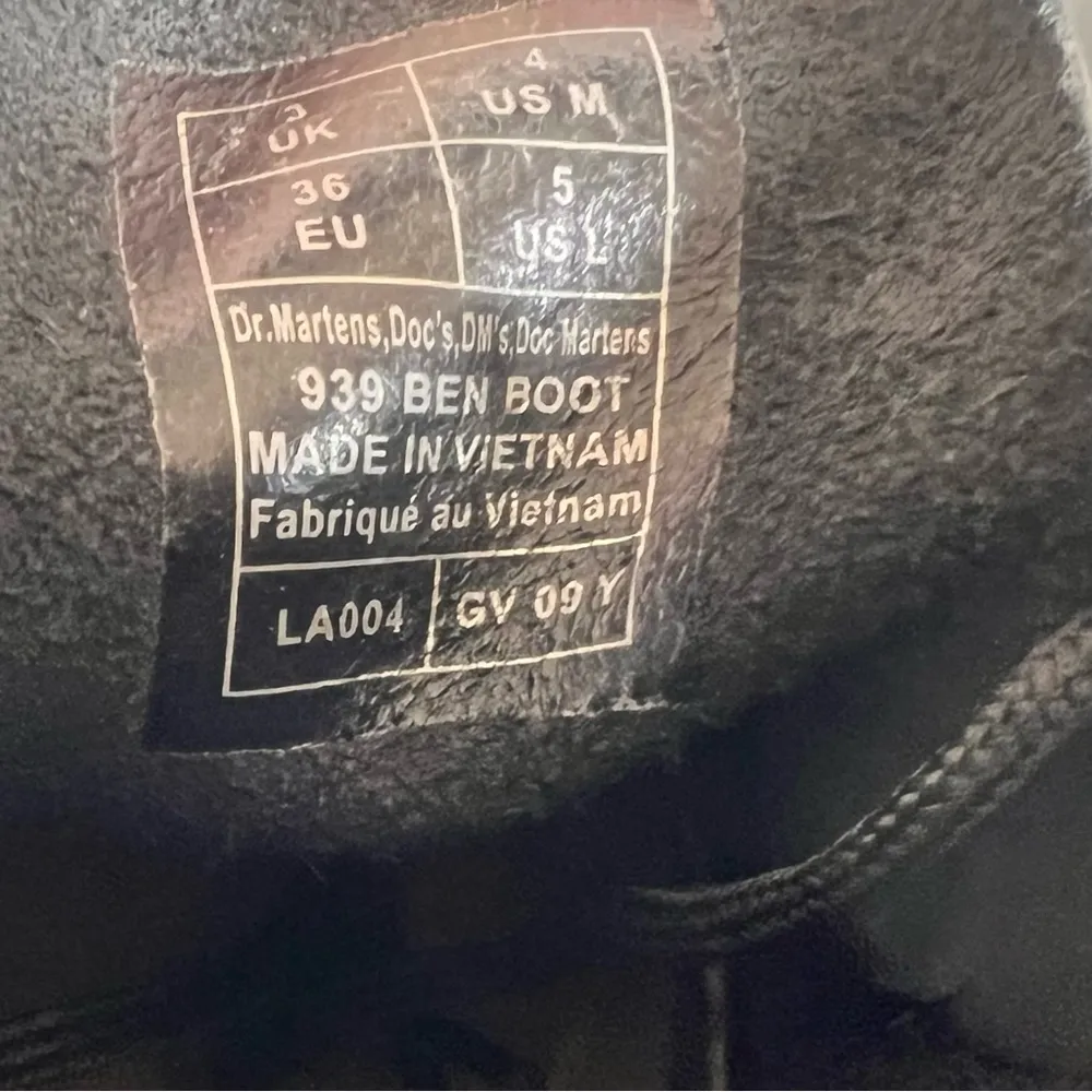 DR. MARTENS Ben Black Oiled Leather Unisex Lace Up Boot Size 5 or 4 #522A - Image 5