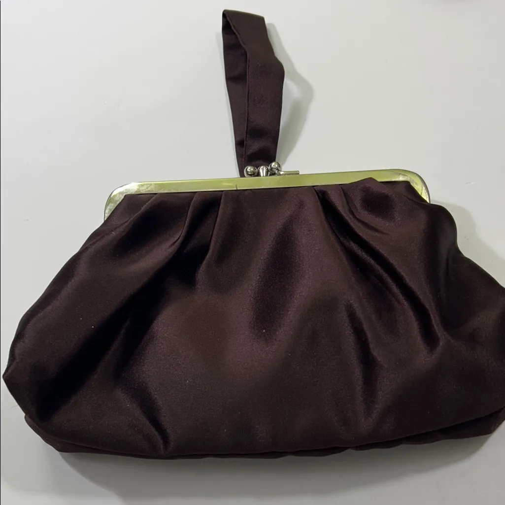 Chic Satin Brown Clutch - Image 9