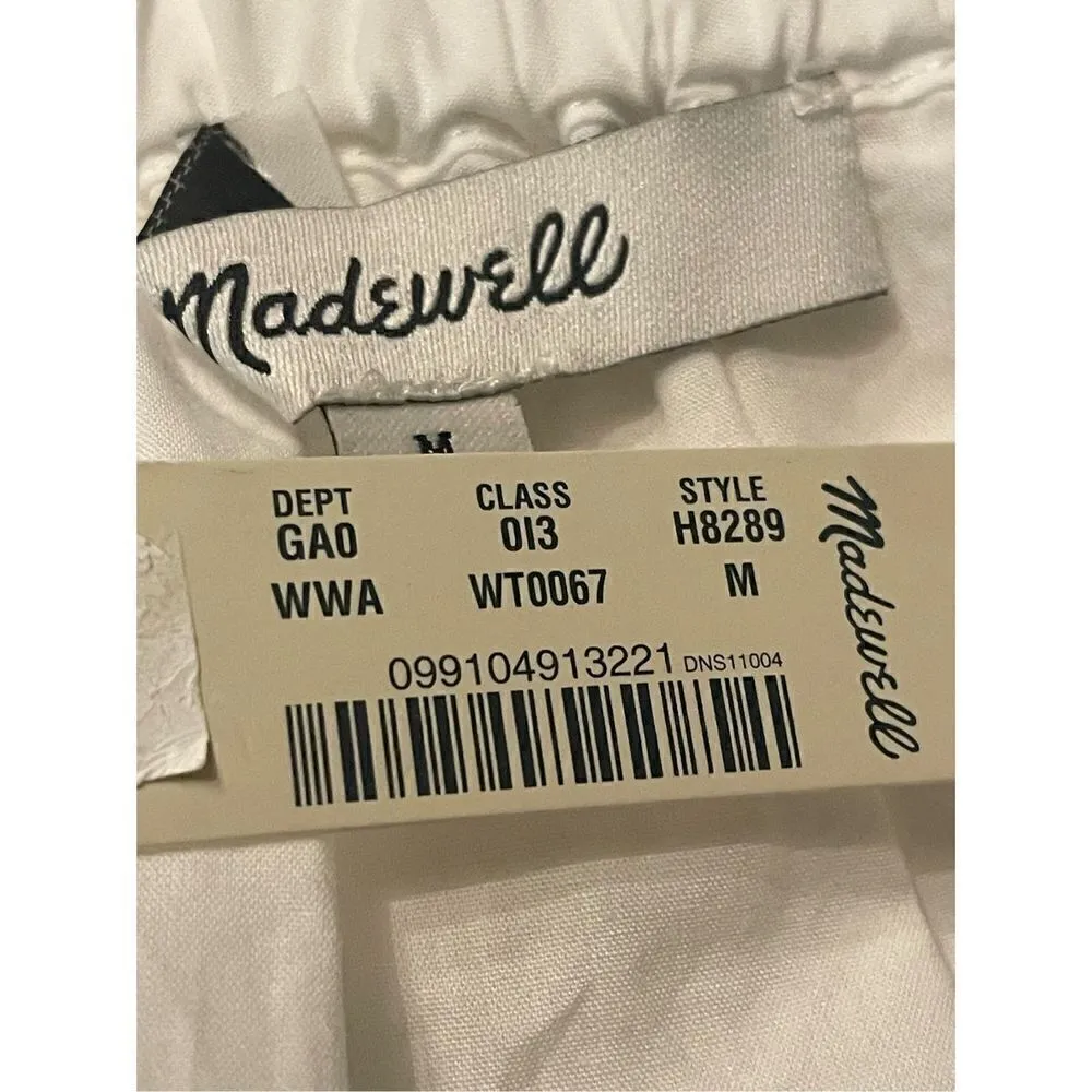 NWT Madewell Women’s Embroidered Off the Shoulder Top White Long Balloon Sleeve - Image 6