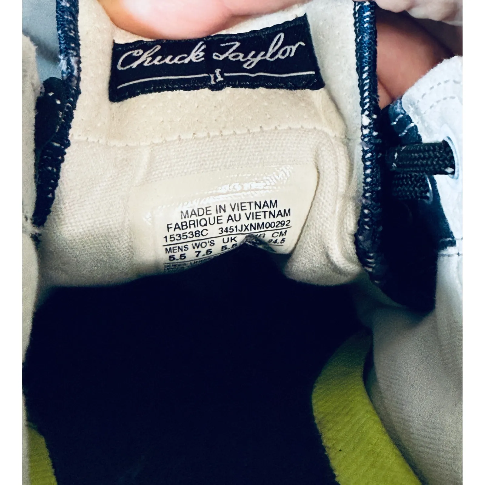 Chuck Taylor Blue Lunarlon Converse
All Stars SZ 5.5 Men 7.5 Women Women Tie - Image 3