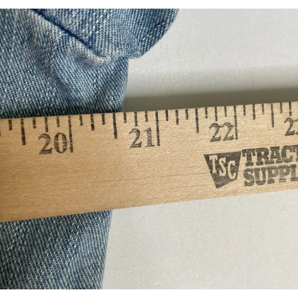 Y2K Jeanology Womens 18 Full Zip Denim Jacket Patch‎ Pockets Retro Funky Preppy Blue - Image 6