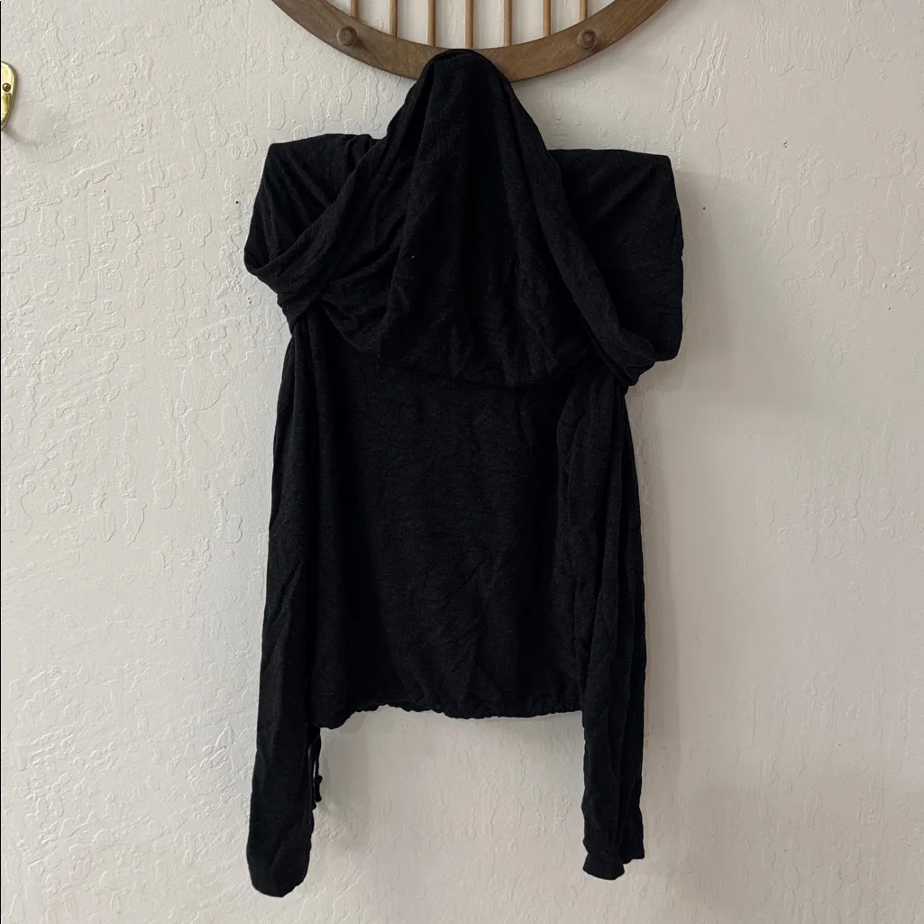 Cabi Gray Recess Topper Cowl Neck Hoodie Drawstring Waist Sweater M - Image 6