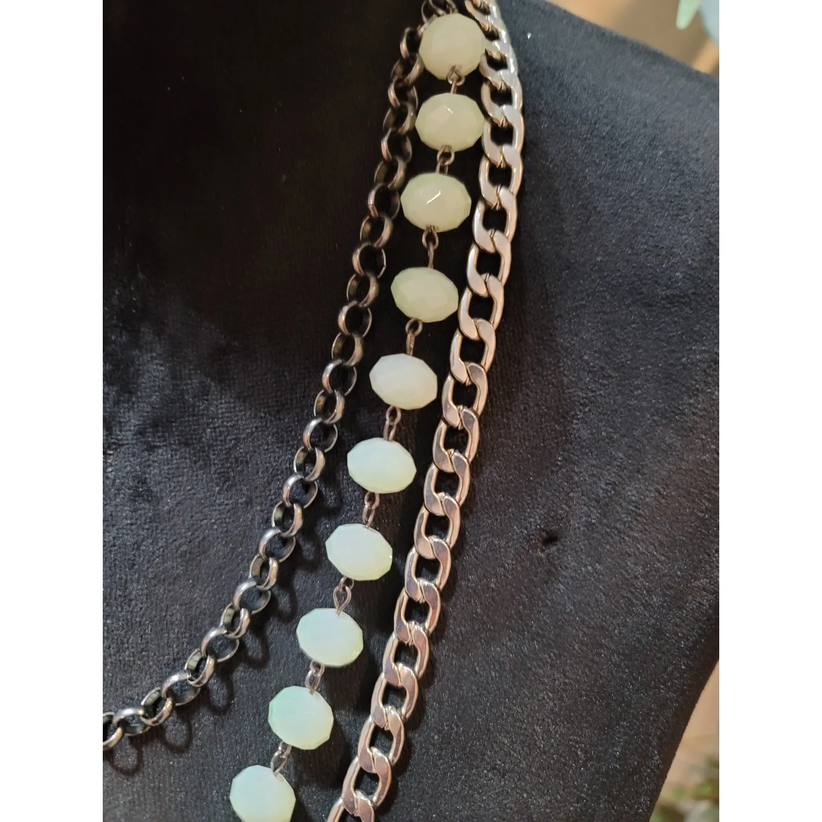 Women's Layered Chain Necklace With Beads And Lobster Clasp Fashion Jewelry White - Image 4