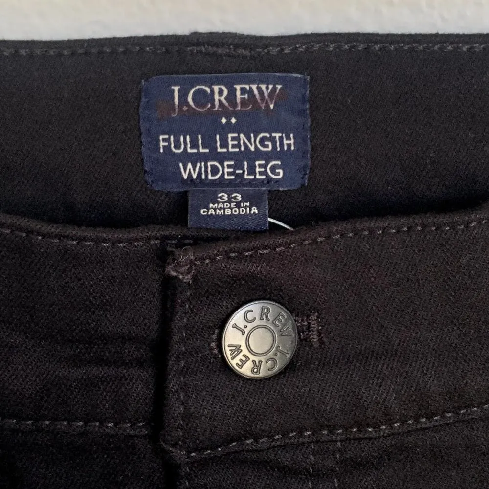 NWT J.Crew Factory Wide-leg Full-length Jean All-day Stretch in Black BU832 - Image 10