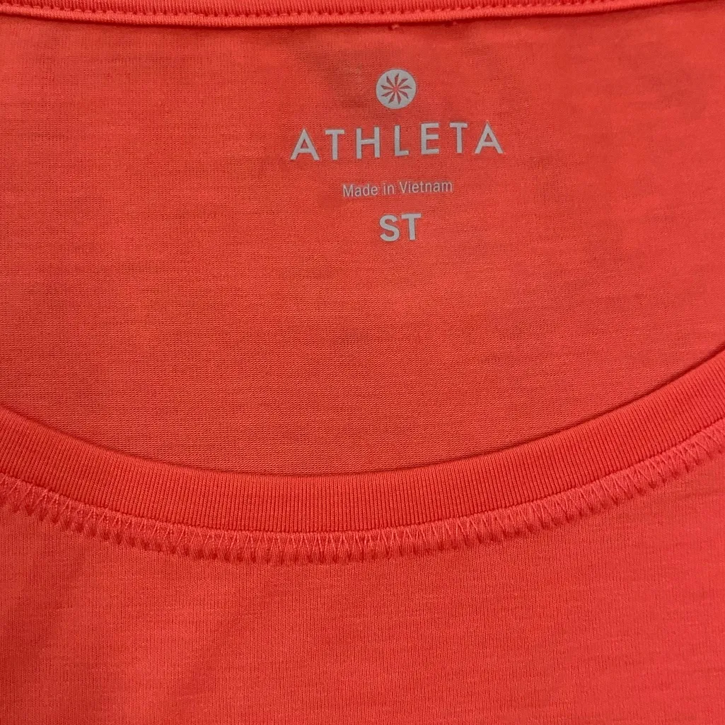 Athleta Orange Studio Crop Crewneck Short Sleeve Tee in Size Small Tall - Image 6