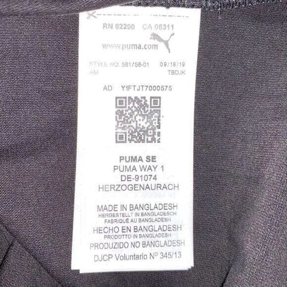 Puma Womens T Shirt Dress Casual Athletic Logo Pullover Slim Fit Black Small - Image 14