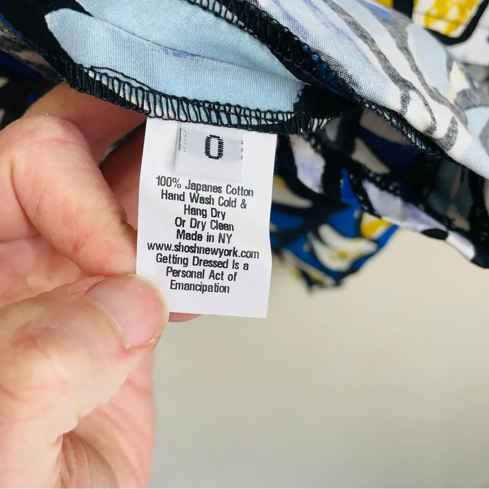 Shush Japanese Cotton Floral Tank Royal Blue size 0 - Image 11