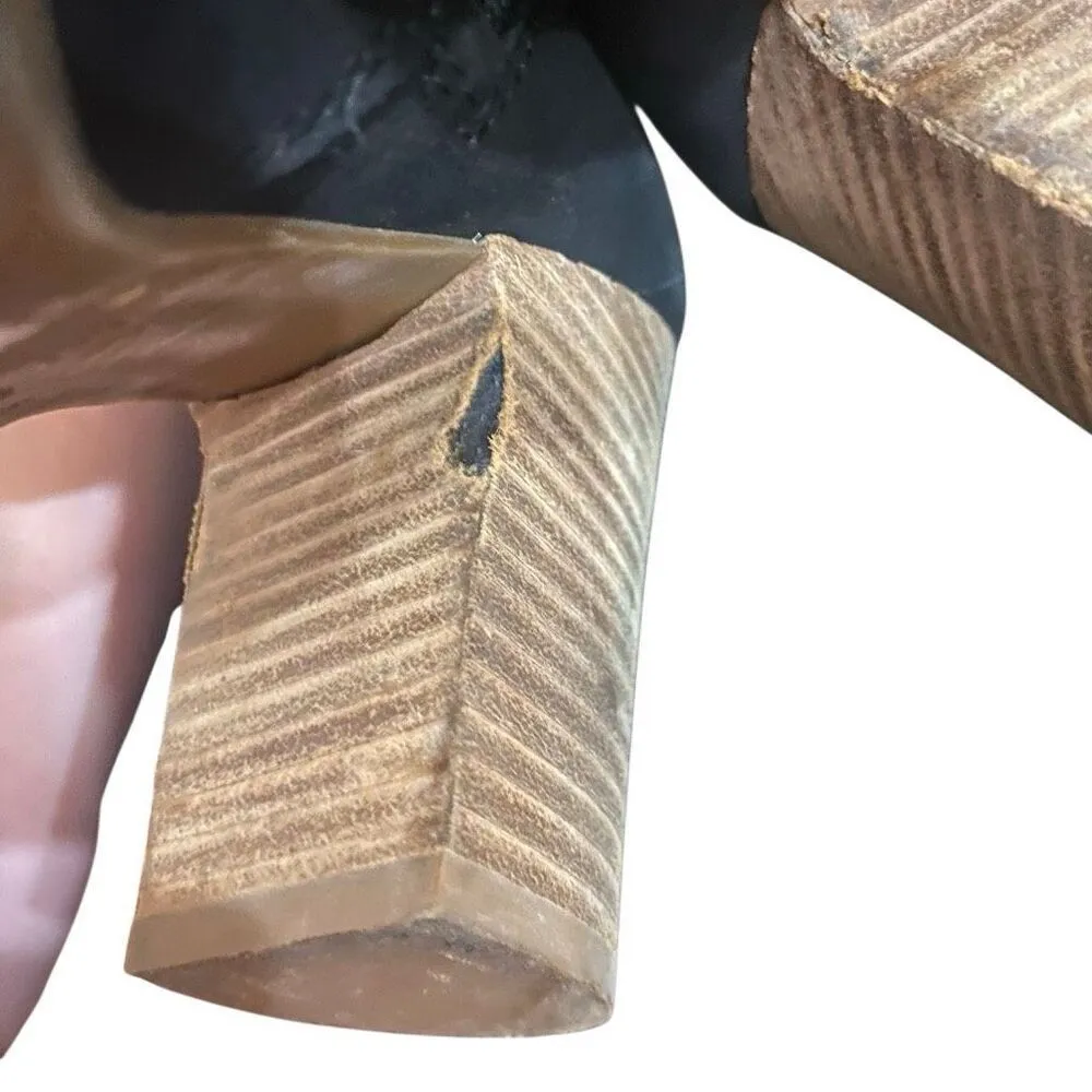 Lucky Brand Lakmeh black heeled boots open toe size 9M - Image 5