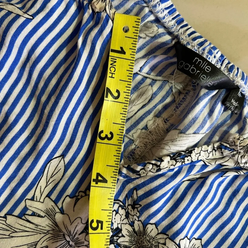 mlle Gabrielle Blue‎ and white stripe dress with flowers - Image 14