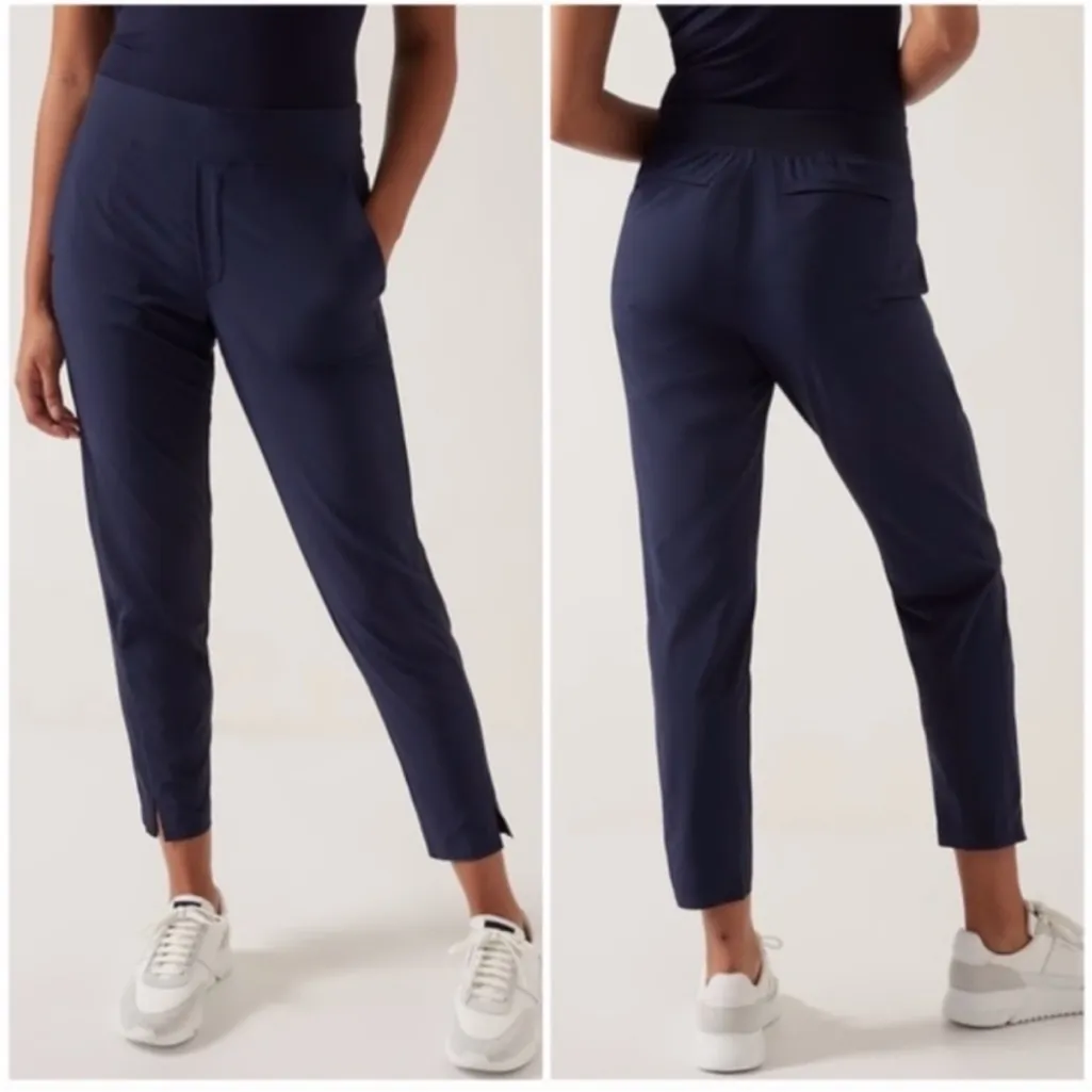 Athleta Brooklyn Ankle High-Rise Jewel Green Casual Activewear Pull On Pant, 6 - Image 9