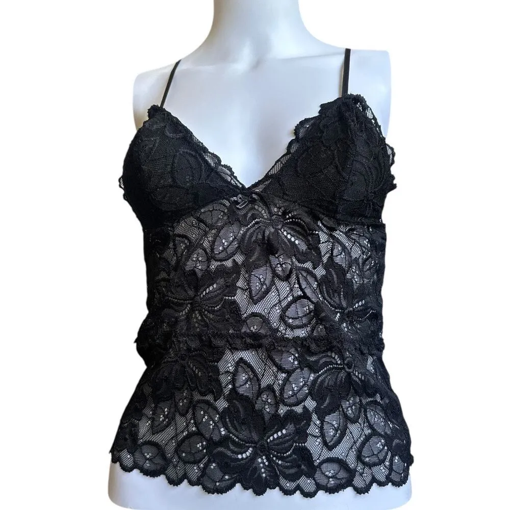 Vntg old navy y2k  intimates medium black lace cami​ - Image 4