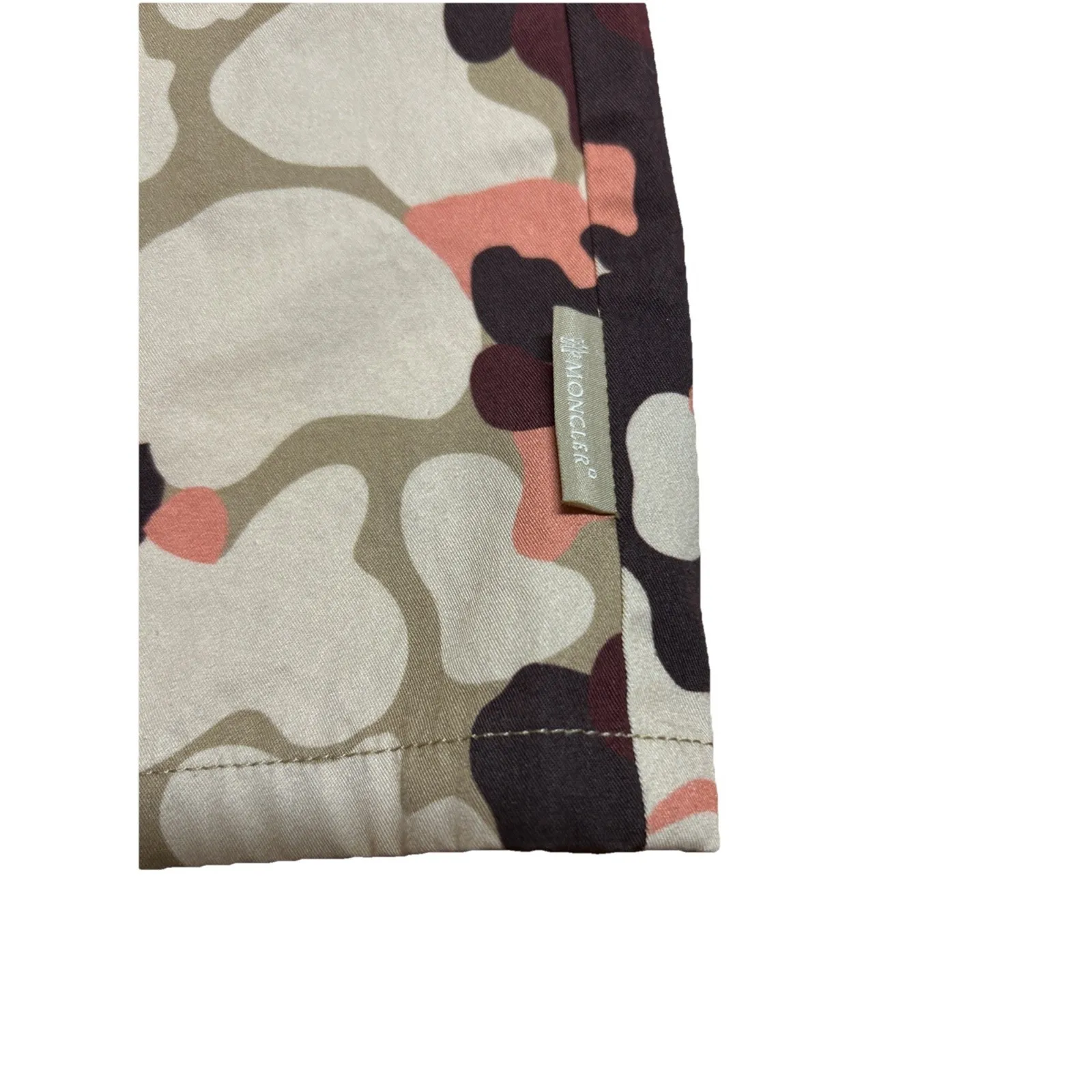 Moncler Women M Shorts Tan Pink Camouflage Cotton High Waist Drawstring IT 44 - Image 4