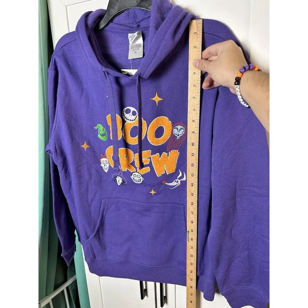 Disney Tim Burton A‎ Night Before Christmas Hoodie Sweatshirt Boo Crew Womens XL - Image 6