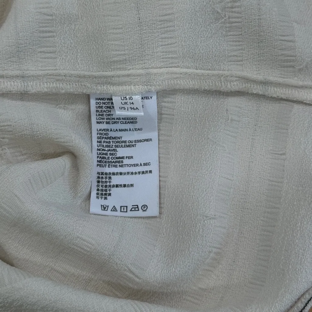 Anthropologie Maeve Quinn Fringe Tank Top Cream Size 10 - Image 8