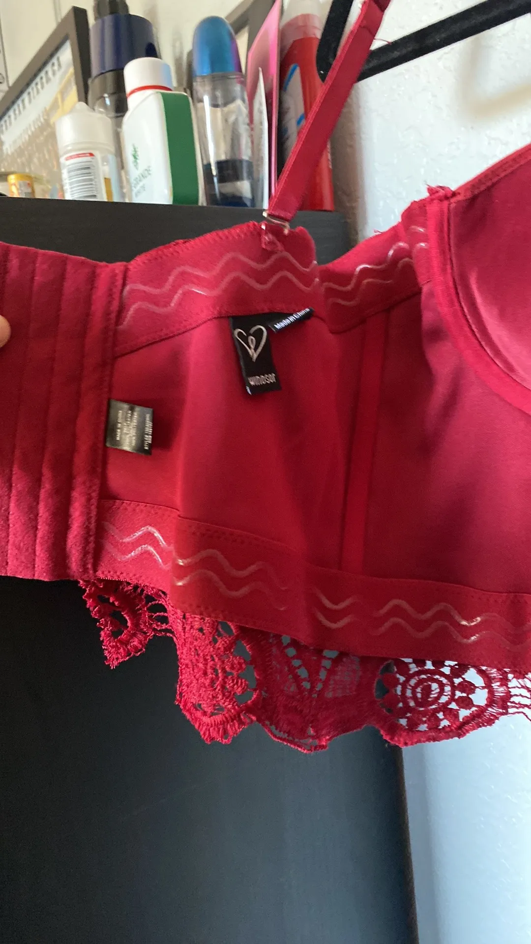 Windsor red lace corset top - Image 9